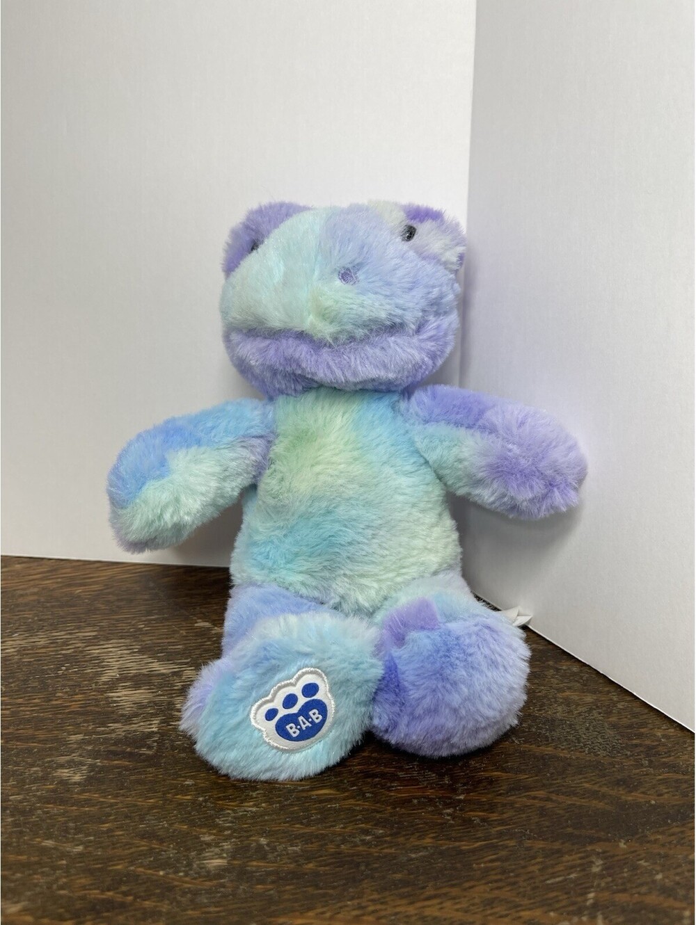 Build a Bear Tie Dye Frog Plush Hoppy Purple Blue Smallfry Buddies Mini 9"